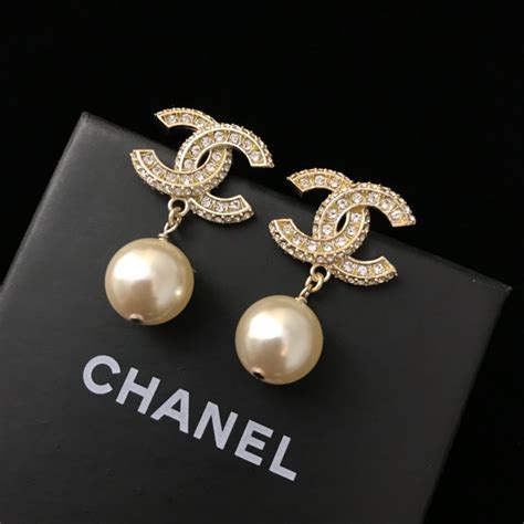 cheap knock off chanel earring studs|faux Chanel logo earrings.